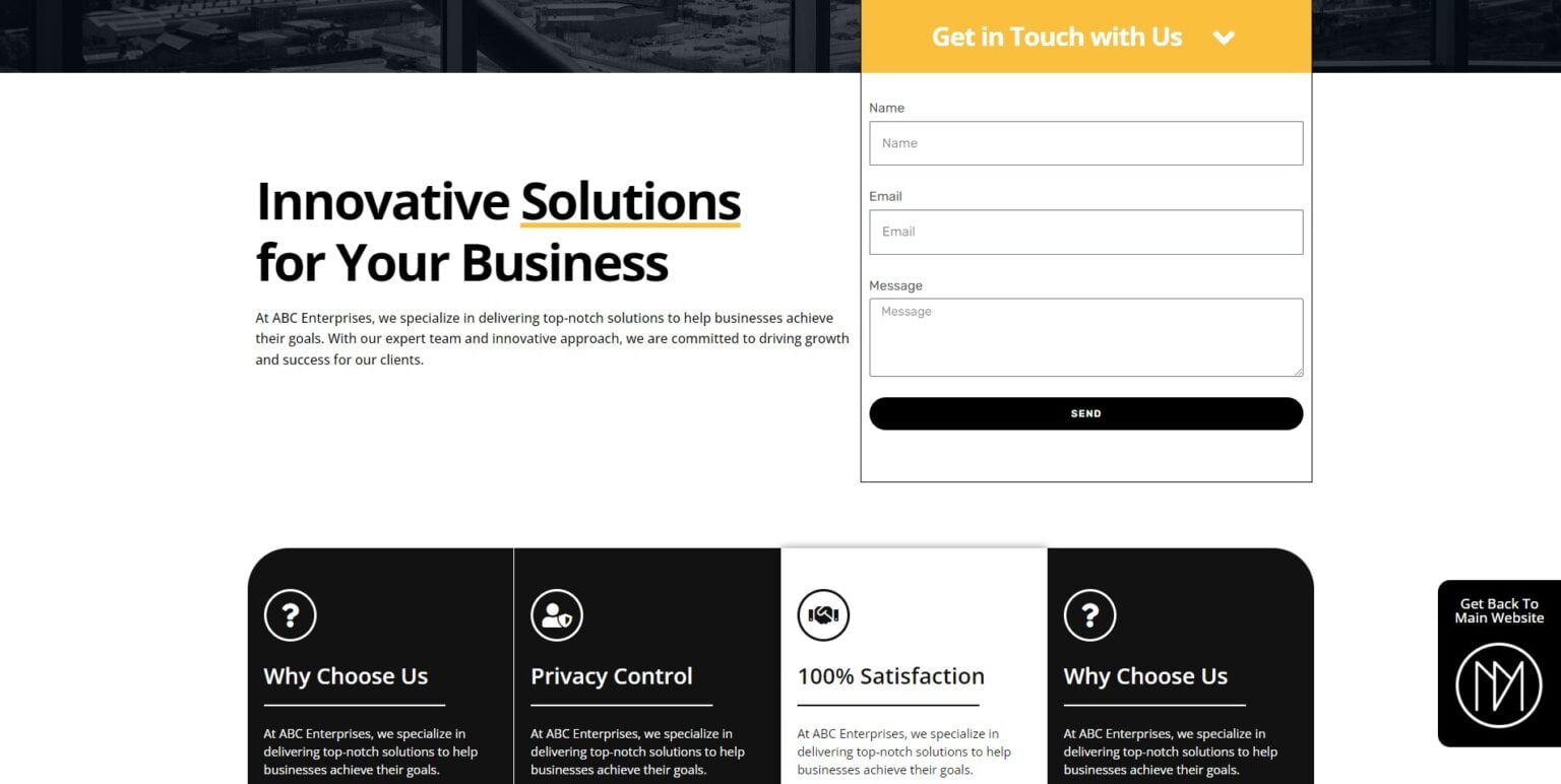 landing page template wordpress elementor