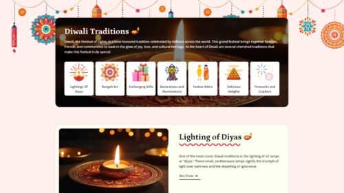 Diwali Festival Landing Page Elementor Template Free