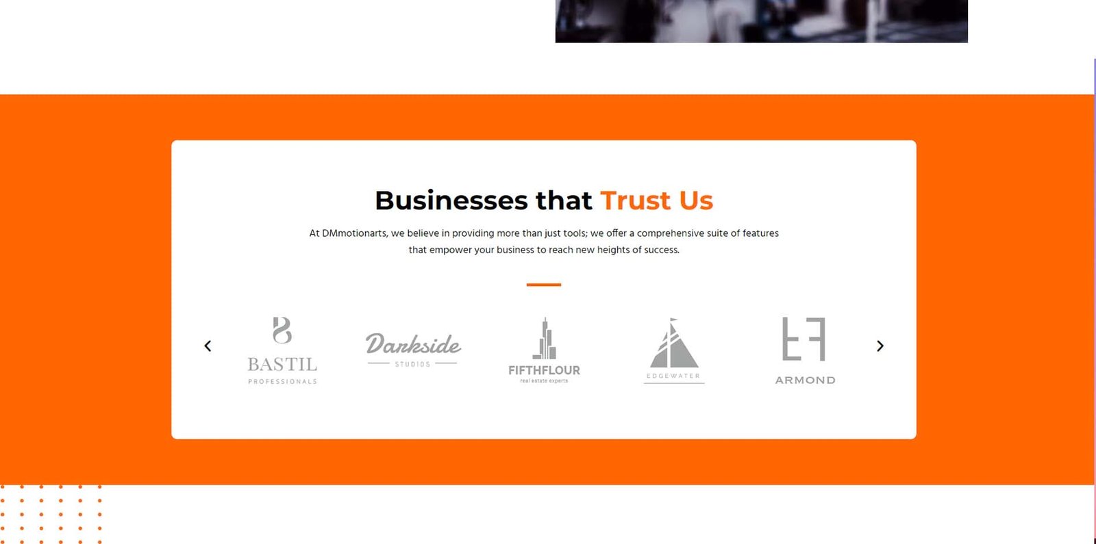 DMmotionarts Elementor Business Example Website Template Free 4
