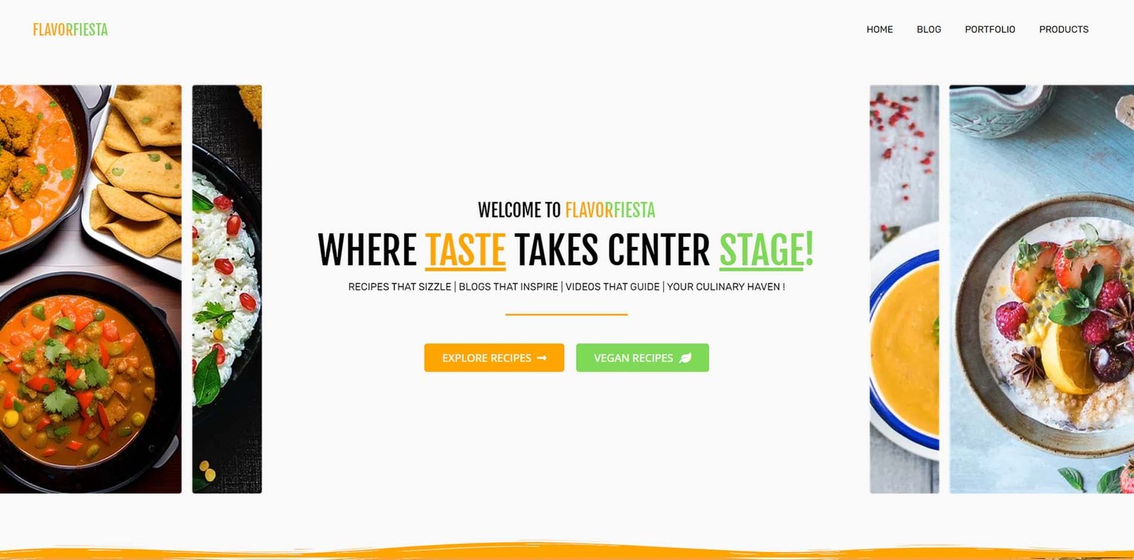 DMmotionarts Elementor Food Recipe Example Website Template Free 2