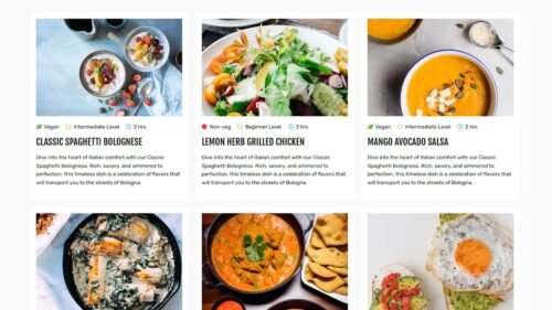 Food Recipe Blog Elementor Template Free Download