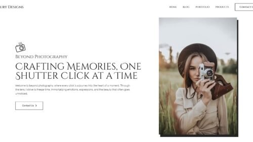 Photographer Landing Page Elementor Template Free Download