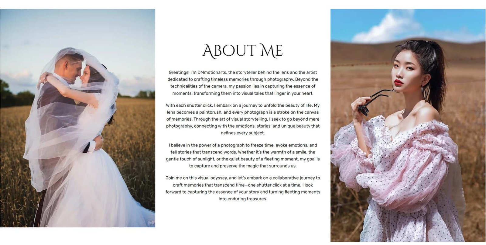 DMmotionarts Elementor Photography Website Template Free 3