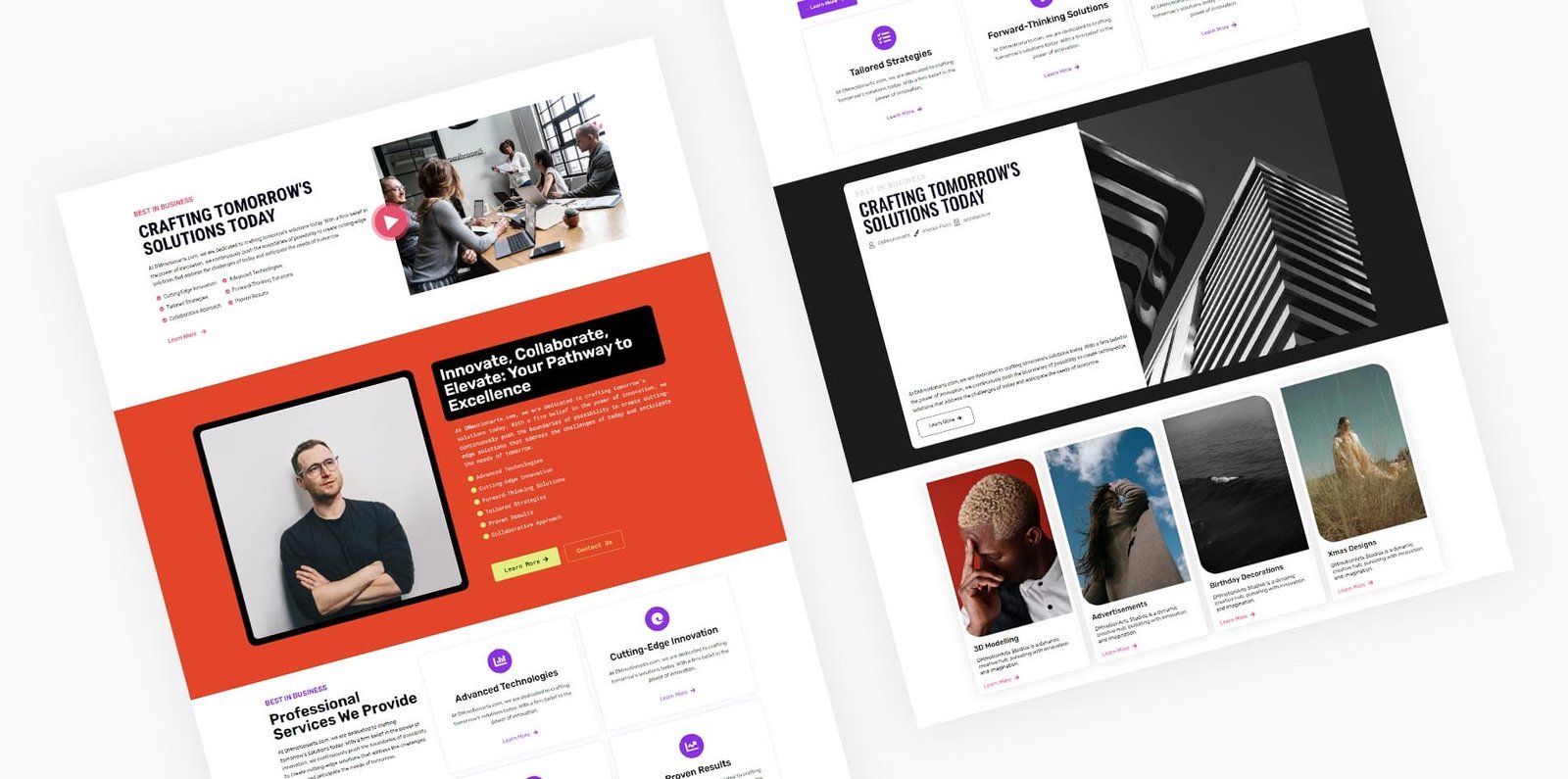 Multipurpose sections Elementor Free Template #2 - DMmotionarts