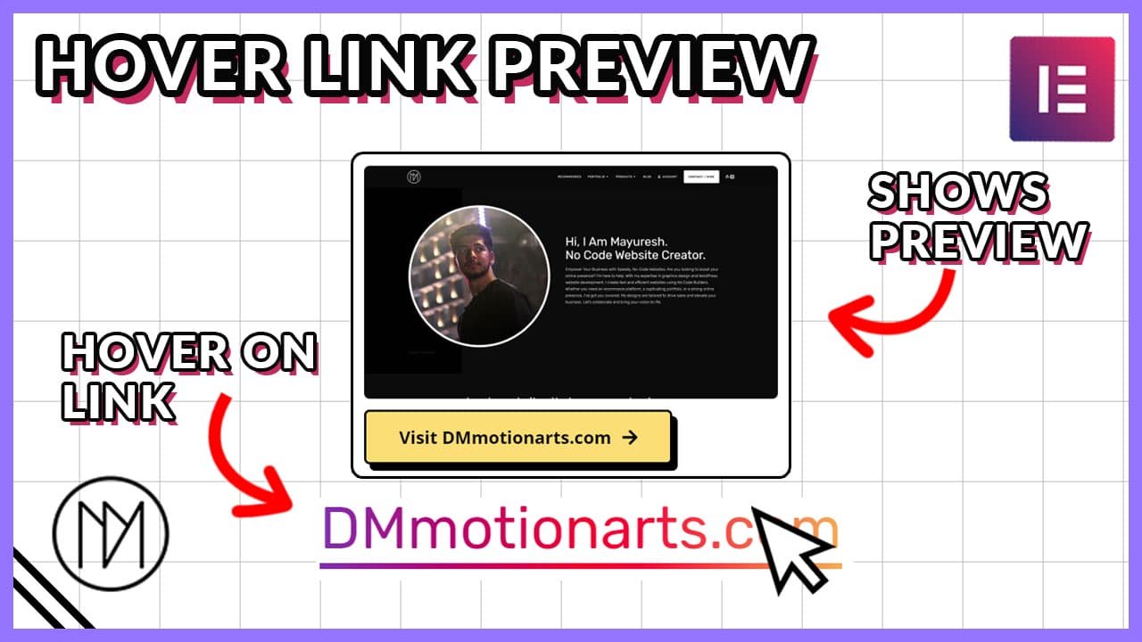 Hover preview link elementor template tutorial