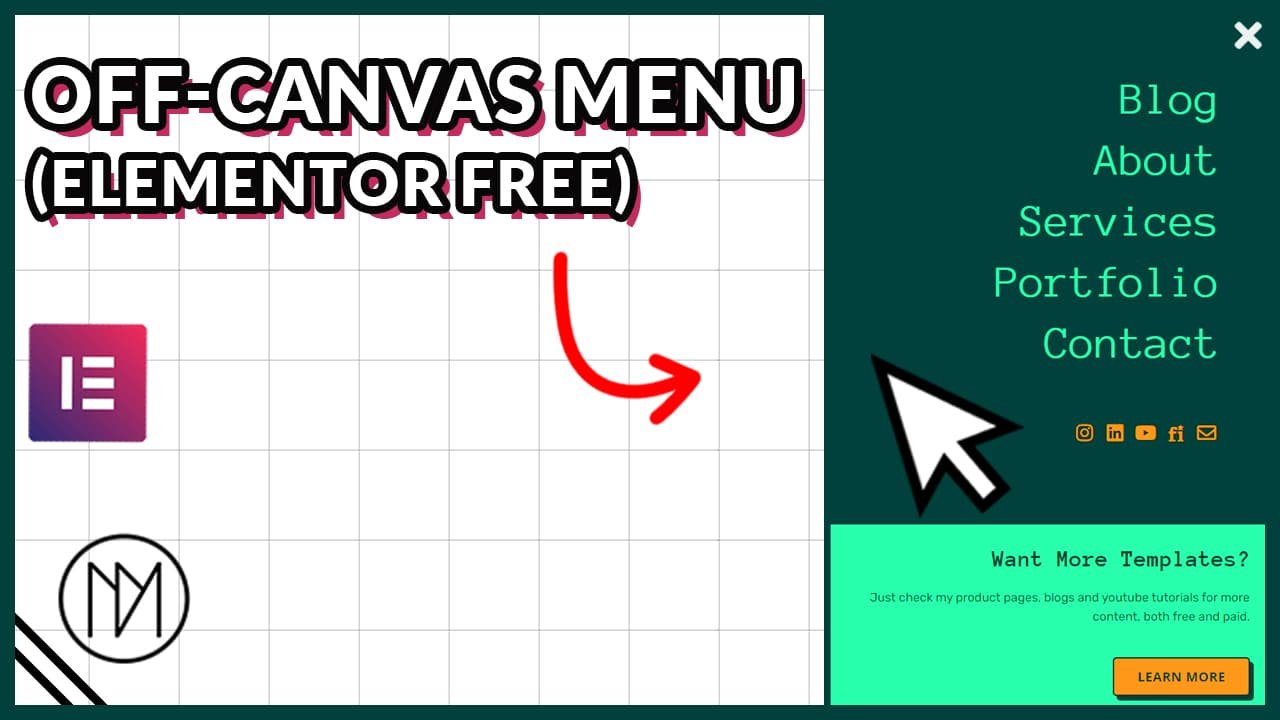 custom off canvas menu with elementor free