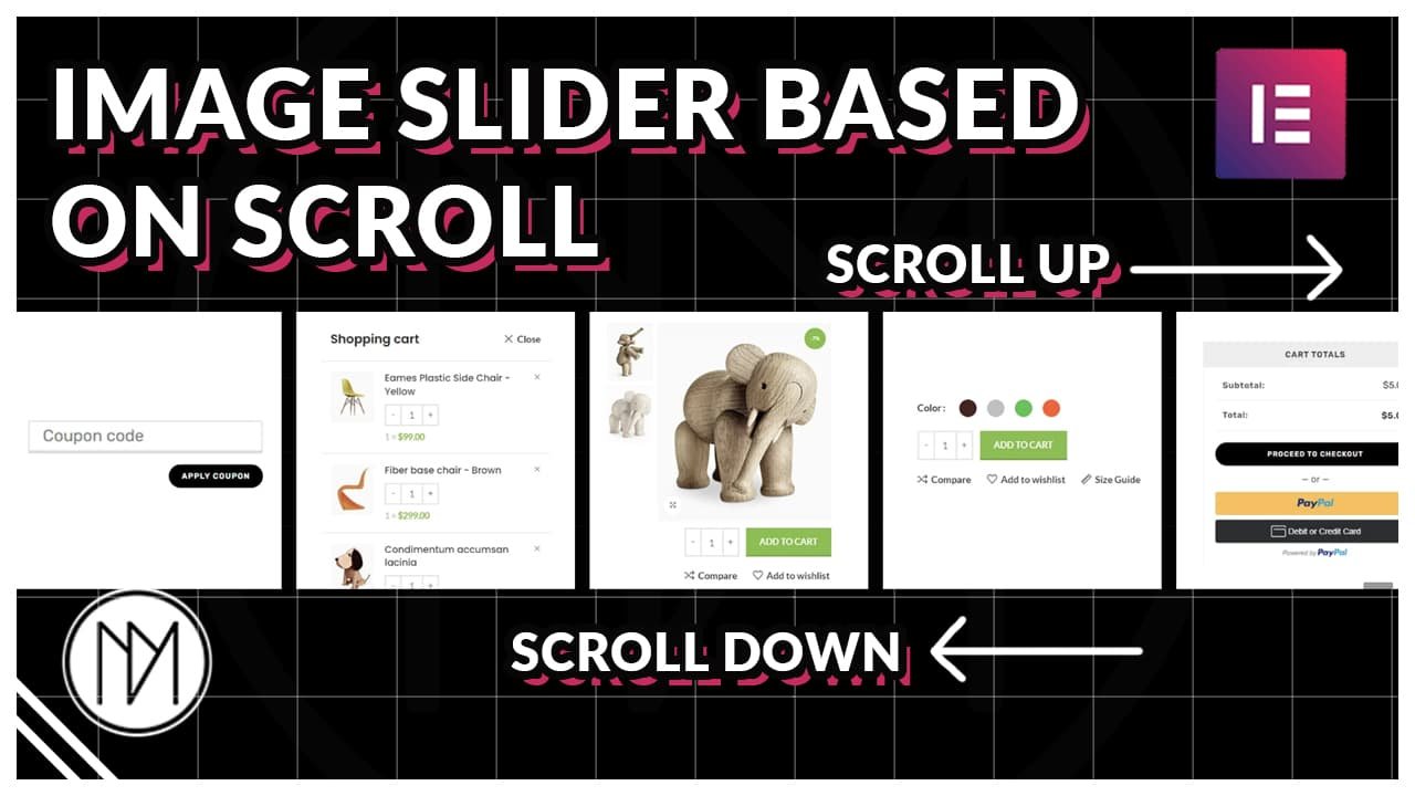 image slider based on scroll direction elementor free