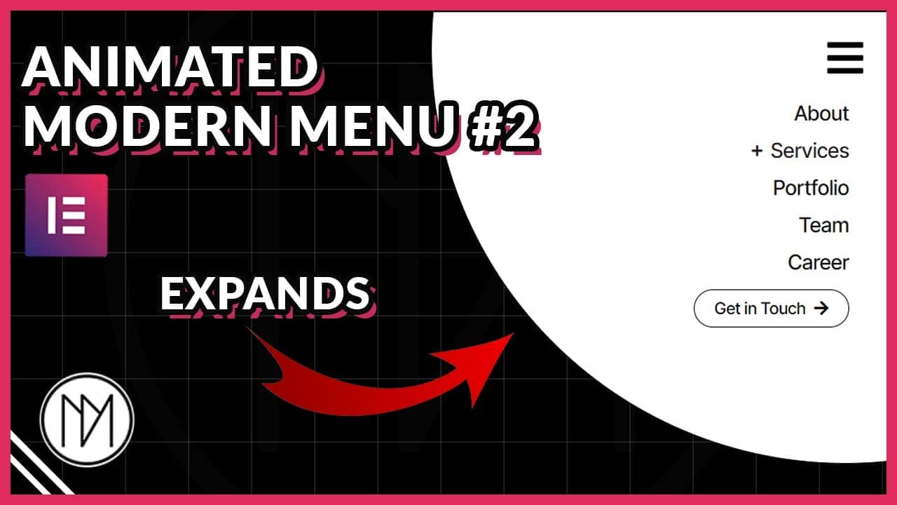 animated modern menus Elementor Template 2