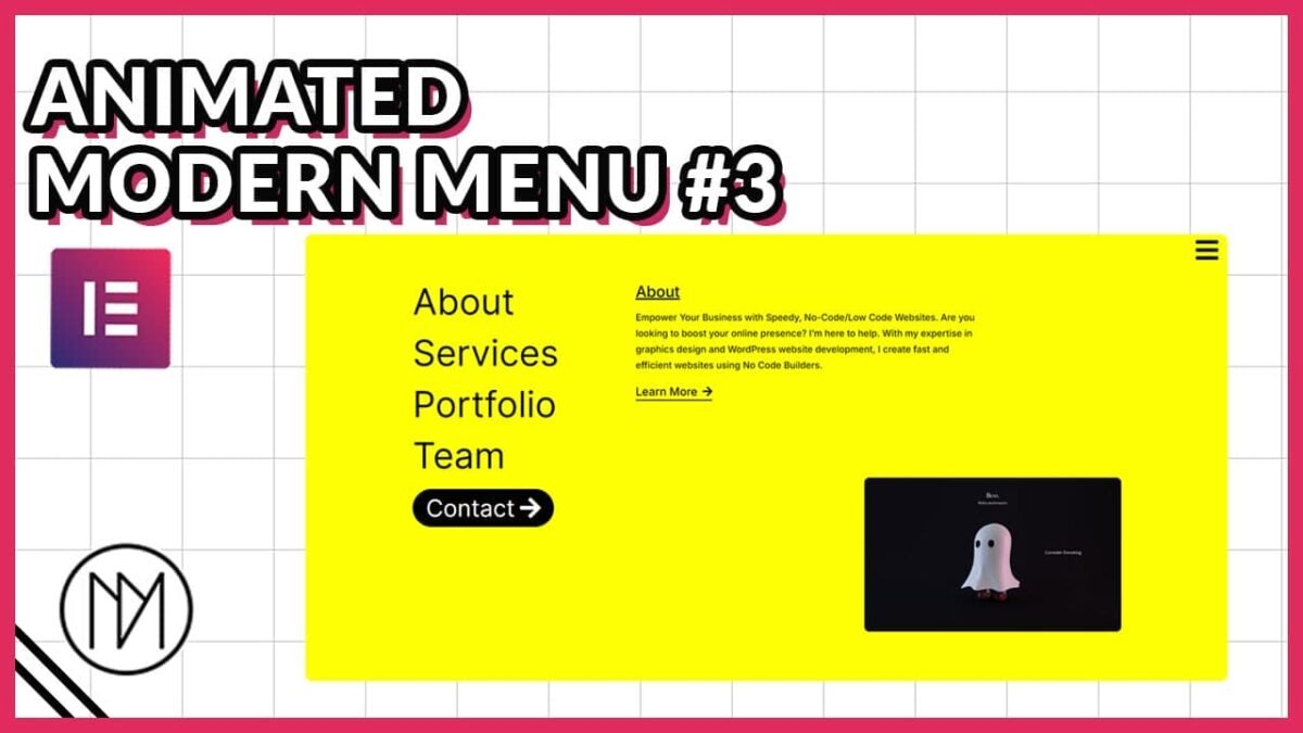 animated modern menus Elementor Template 4