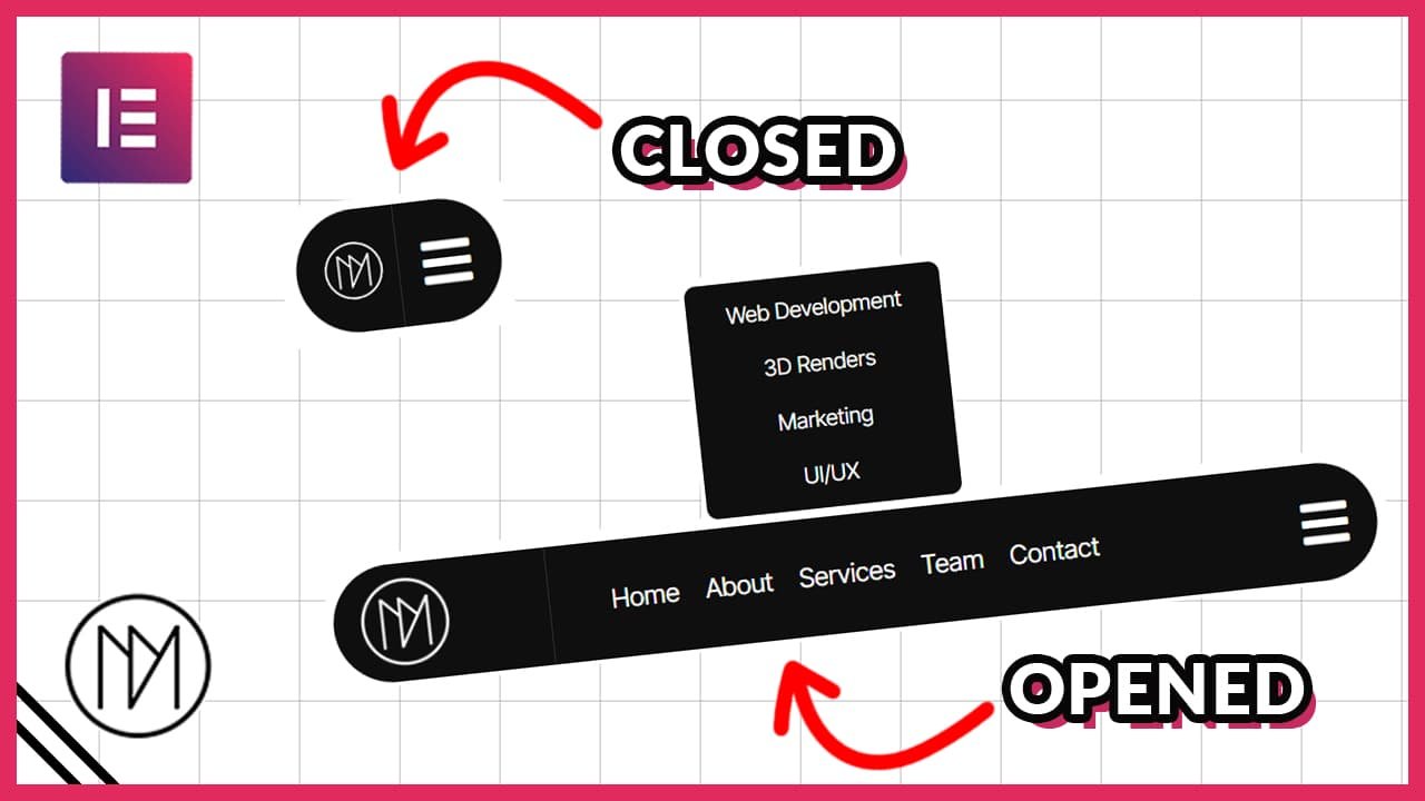 animated modern menus Elementor Template 5 v2