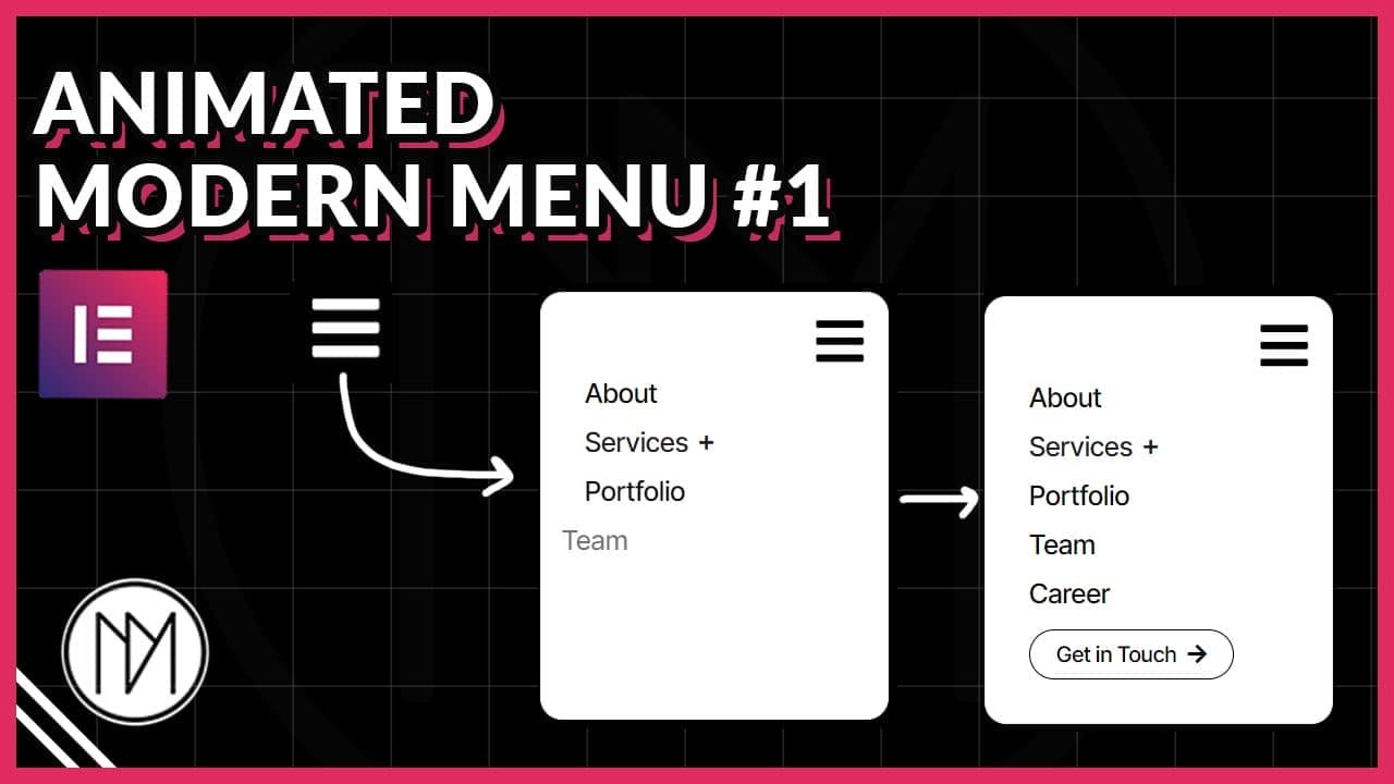 animated modern menus Elementor Template